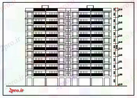 دانلود نقشه مسکونی  ، ویلایی ، آپارتمان  جبهه طراحی نما پلیس مسلح تخت مسکونی (کد44714)