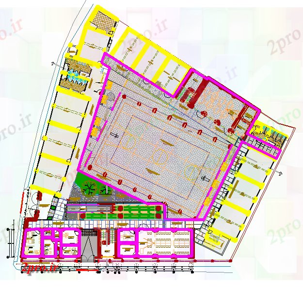 دانلود نقشه دانشگاه ، آموزشکده ، مدرسه ، هنرستان ، خوابگاه -  طراحی از یک مدرسه (کد44726)