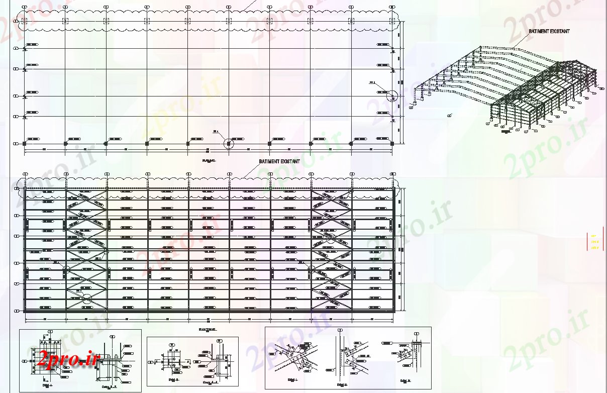 دانلود نقشه جزئیات ساخت و ساز نما سقف و طرحی جزئیات (کد44765)