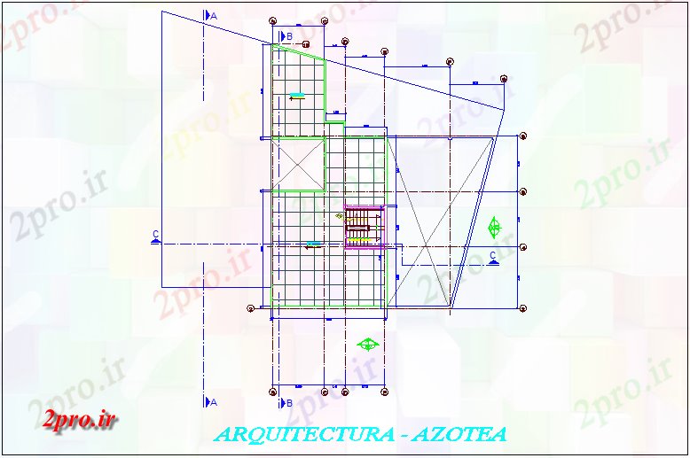 دانلود نقشه  ساختمان دولتی ، سازمانی طرحی سقف ساختمان دولت (کد44789)