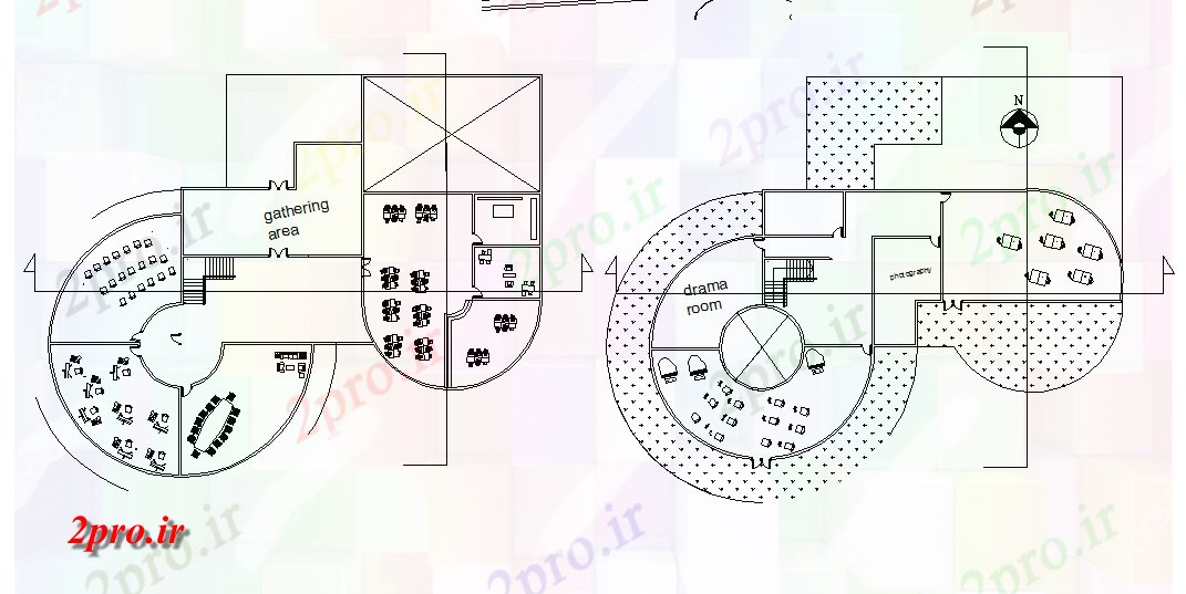 دانلود نقشه ساختمان اداری - تجاری - صنعتی طرحی ساختمان گرد جزئیات (کد44802)