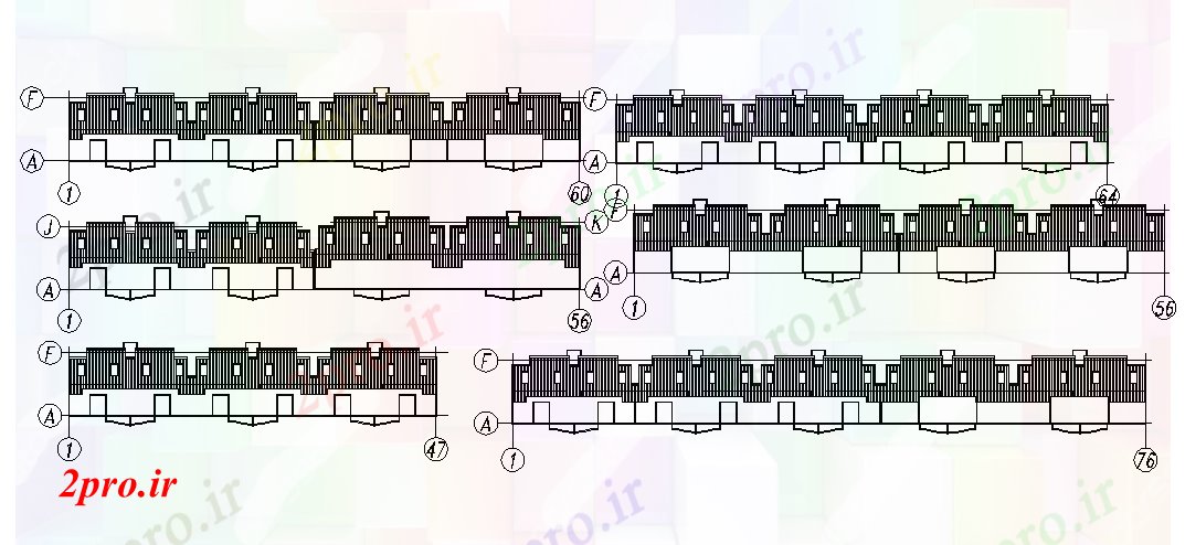 دانلود نقشه مسکونی  ، ویلایی ، آپارتمان  نما و بخش جزئیات (کد44819)