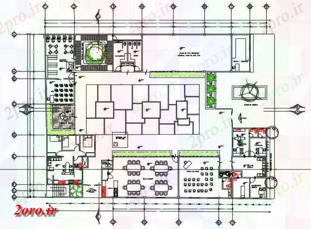 دانلود نقشه هایپر مارکت  - مرکز خرید - فروشگاه طرحی از ساختمان میدان (کد44825)