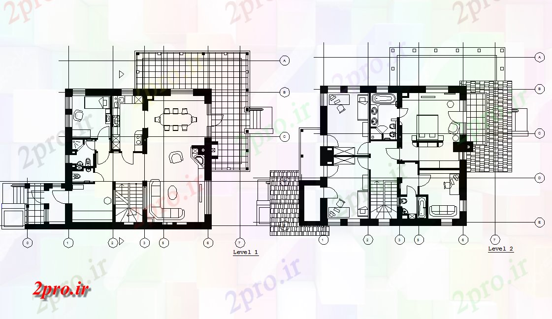 دانلود نقشه خانه های کوچک ، نگهبانی ، سازمانی - طراحی از یک ویلا (کد44876)