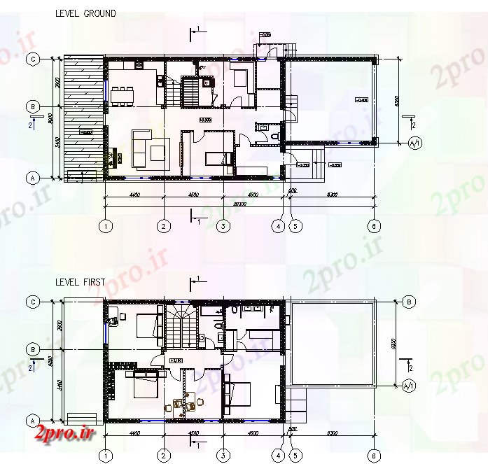 دانلود نقشه مسکونی  ، ویلایی ، آپارتمان  خانه مدرن طرحی معماری  (کد44892)