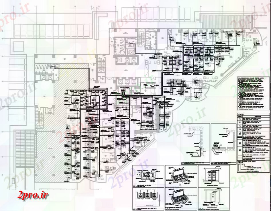 دانلود نقشه جزئیات ساخت و ساز سیستم آی پی ساختمان تجاری طرح (کد45058)