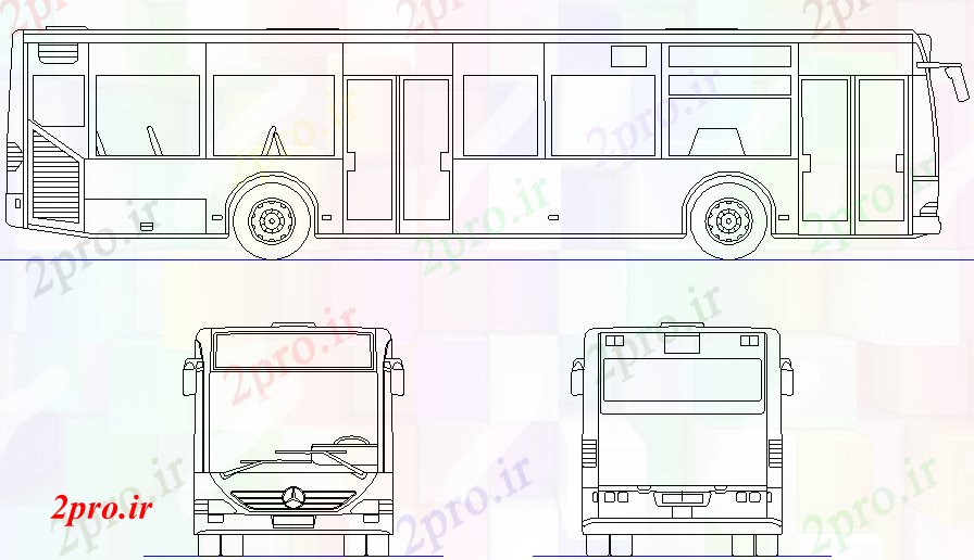 دانلود نقشه بلوک وسایل نقلیه   اتوبوس بلوک (کد45165)