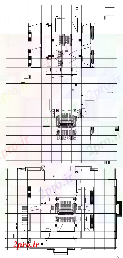 دانلود نقشه تئاتر چند منظوره - سینما - سالن کنفرانس - سالن همایشسالن دراز کردن جزئیات طرح (کد45261)