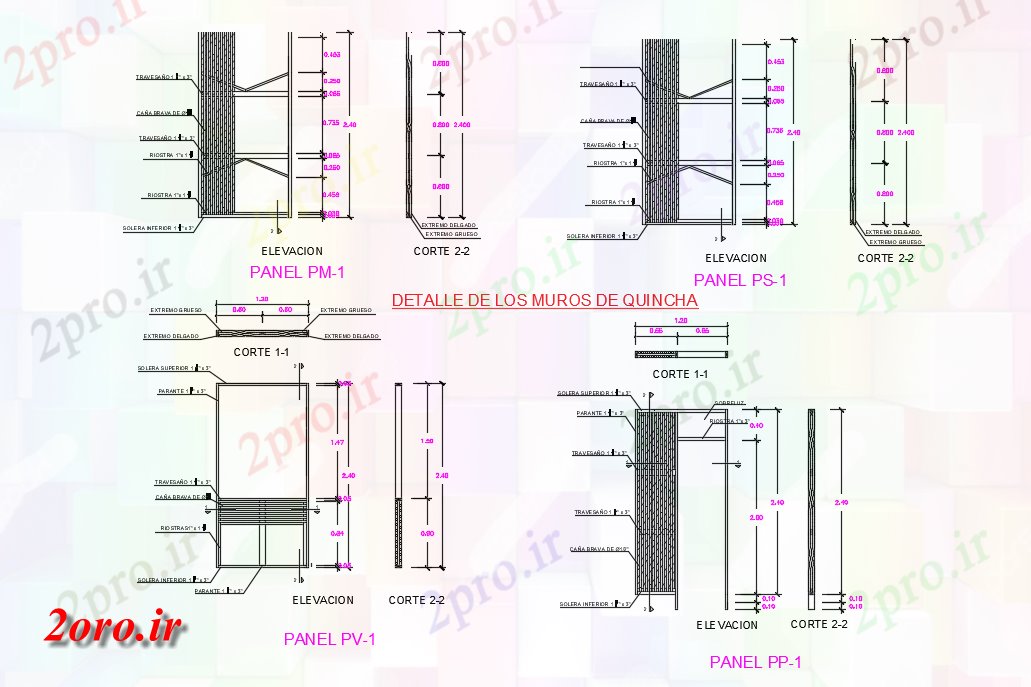 دانلود نقشه جزئیات ساخت و ساز پانل جزئیات ساخت و ساز (کد45278)