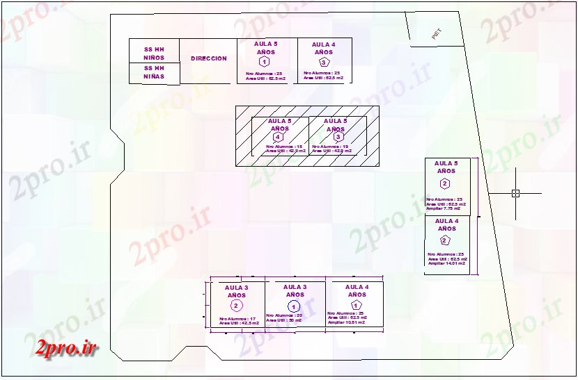 دانلود نقشه جزئیات معماری محل  کلاس درس با طرحی ساده (کد45347)