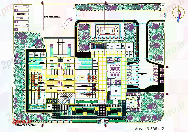 دانلود نقشه کارخانه صنعتی  ، کارگاه برنامه ریزی تولید انبه در Chiclayo جزئیات (کد45480)