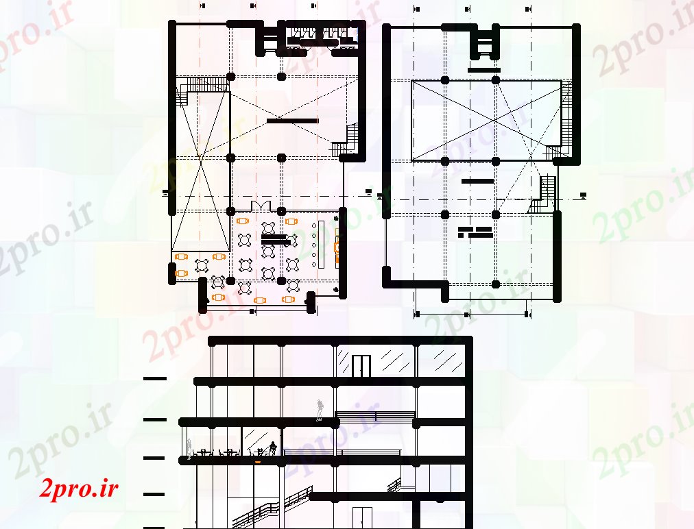 دانلود نقشه ساختمان اداری - تجاری - صنعتی جزئیات طرحی ساختمان تجاری جزئیات (کد45486)