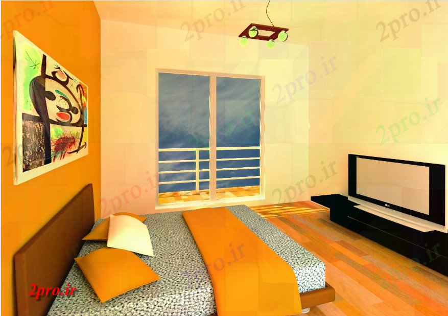دانلود نقشه اتاق خواب مستر دار در داخل جزئیات داخلی اتاق خواب (کد45503)