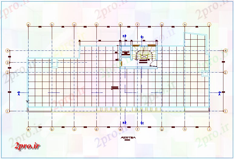 دانلود نقشه جزئیات ساخت و ساز طرحی سقف با نمای ساخت و ساز (کد45520)