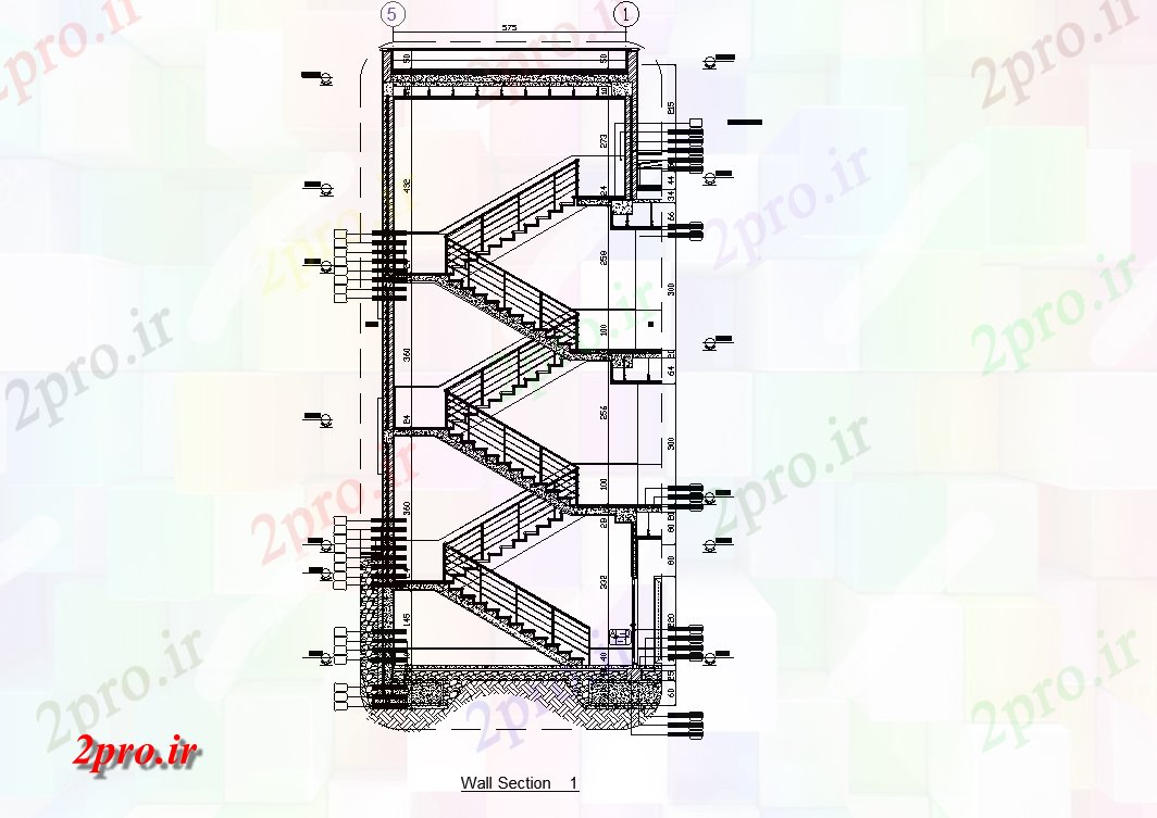 دانلود نقشه جزئیات ساخت و ساز پرواز راه پله از پله ها برنامه ریزی جزئیات ، (کد45554)