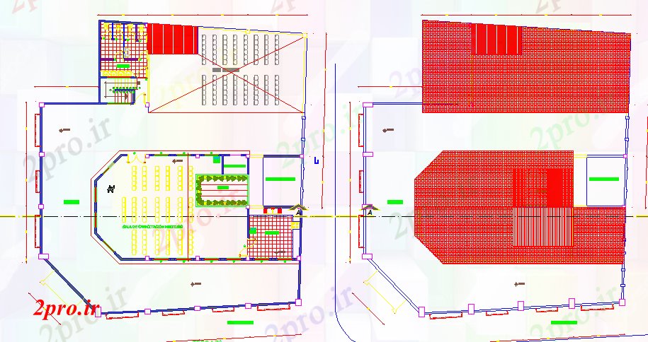 دانلود نقشه ساختمان اداری - تجاری - صنعتی ساخت مجموعه و کنترل (کد45609)