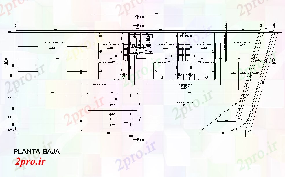 دانلود نقشه ساختمان اداری - تجاری - صنعتی طراحی معماری یک ساختمان (کد45698)