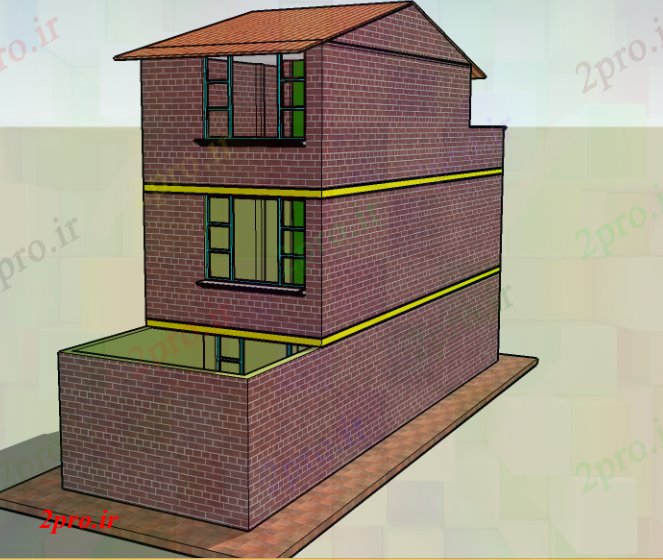 دانلود نقشه مسکونی  ، ویلایی ، آپارتمان  آجر ساخت و ساز خانه جزئیات نما (کد45709)