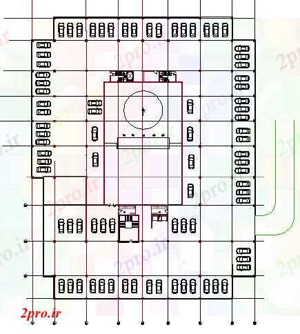 دانلود نقشه ساختمان اداری - تجاری - صنعتی پارکینگ ماشین  زیرزمین  (کد45714)
