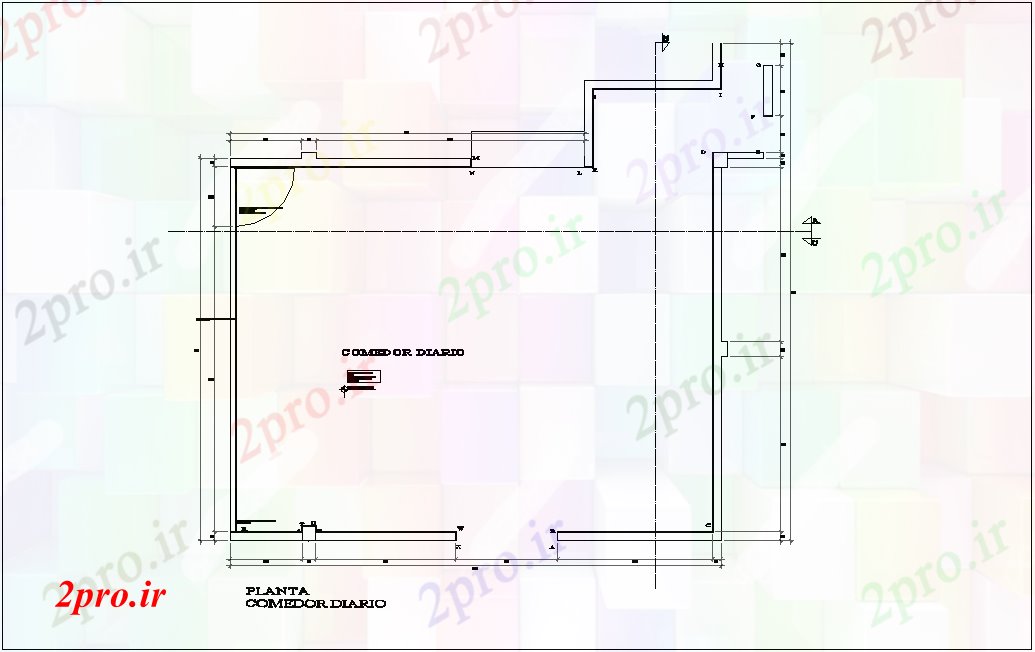 دانلود نقشه ساختمان اداری - تجاری - صنعتی ناهارخوری طرحی اتاق را برای مدیریت ساخت (کد45738)