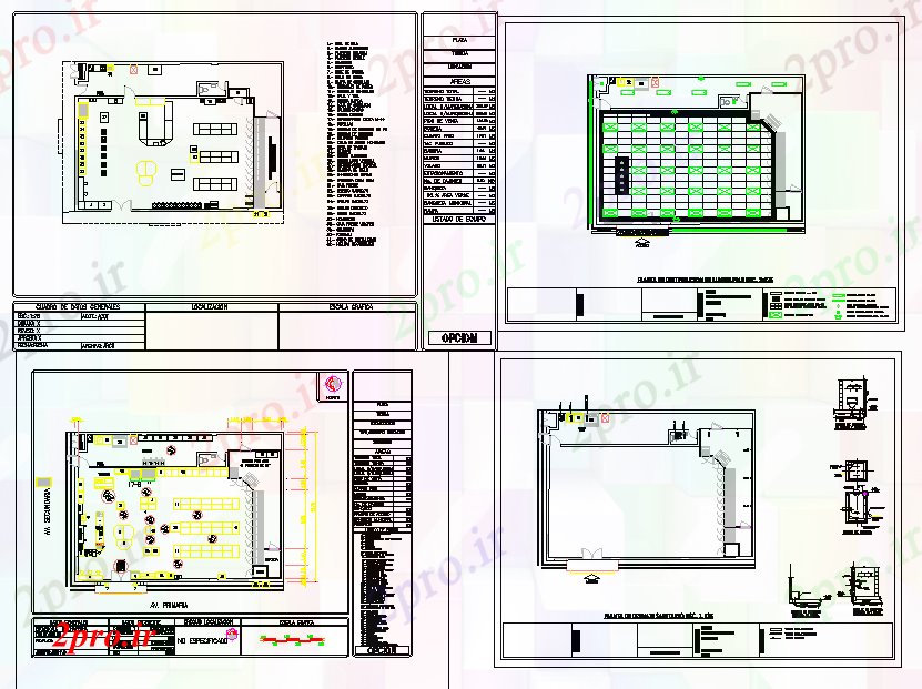 دانلود نقشه ساختمان اداری - تجاری - صنعتی جزئیات فروشگاه (کد45758)