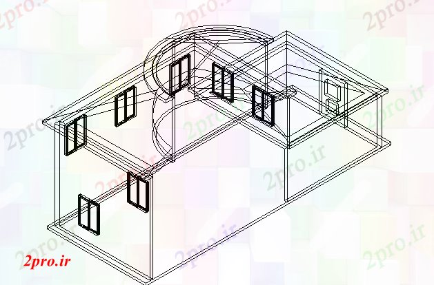 دانلود نقشه خانه های سه بعدی پشت جزئیات تریدی نما (کد45763)