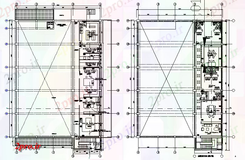 دانلود نقشه ساختمان اداری - تجاری - صنعتی طرحی معماری بالا  (کد45773)