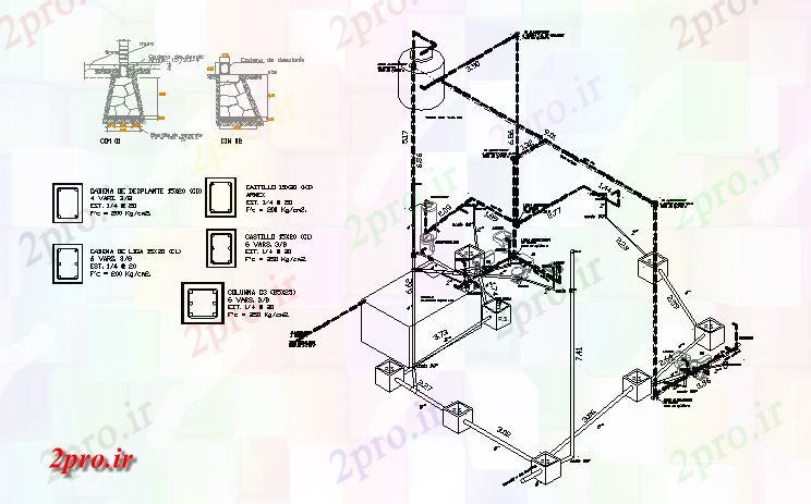 دانلود نقشه پلان مقطعی نصب و راه اندازی و ساخت و ساز جزئیات (کد45805)