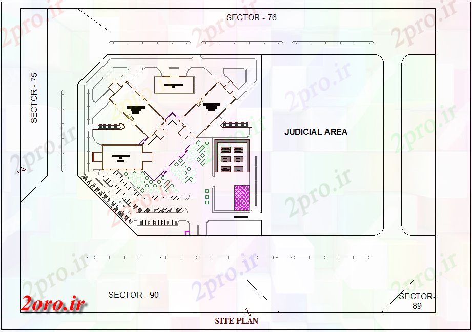 دانلود نقشه ساختمان اداری - تجاری - صنعتی دولت منطقه ساخت و ساز سایت  (کد45832)