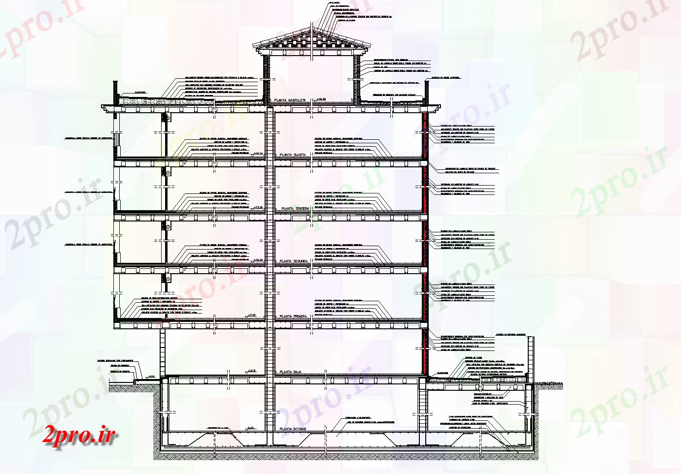 دانلود نقشه ساختمان مرتفعبخش ساخت و ساز چهار کارخانه و انبار  طرحی جزئیات، (کد45833)