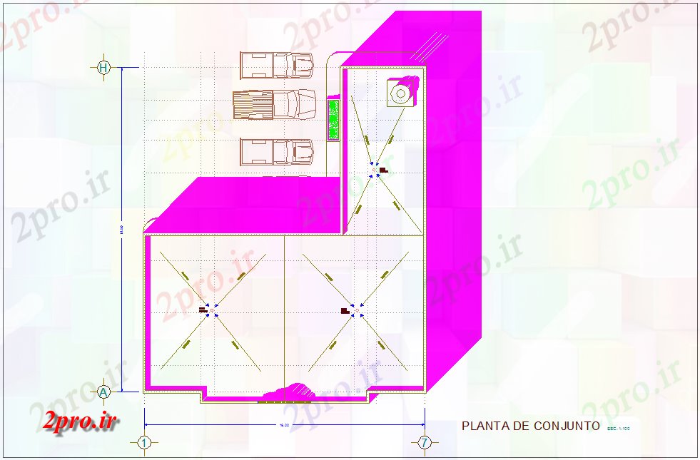 دانلود نقشه  ساختمان دولتی ، سازمانی طرحی مجموعه ای با نمای پارکینگ برای سازمان شهرداری (کد45836)