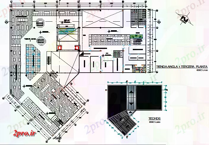 دانلود نقشه هایپر مارکت  - مرکز خرید - فروشگاه خرید طراحی مرکز (کد45859)