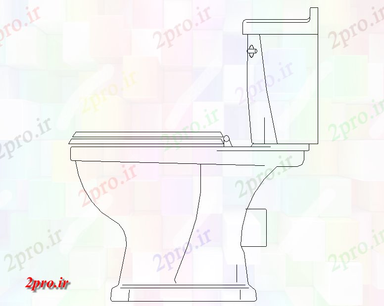 دانلود نقشه تجهیزات بهداشتی WC جانبی نمای طرحی بلوک (کد45906)