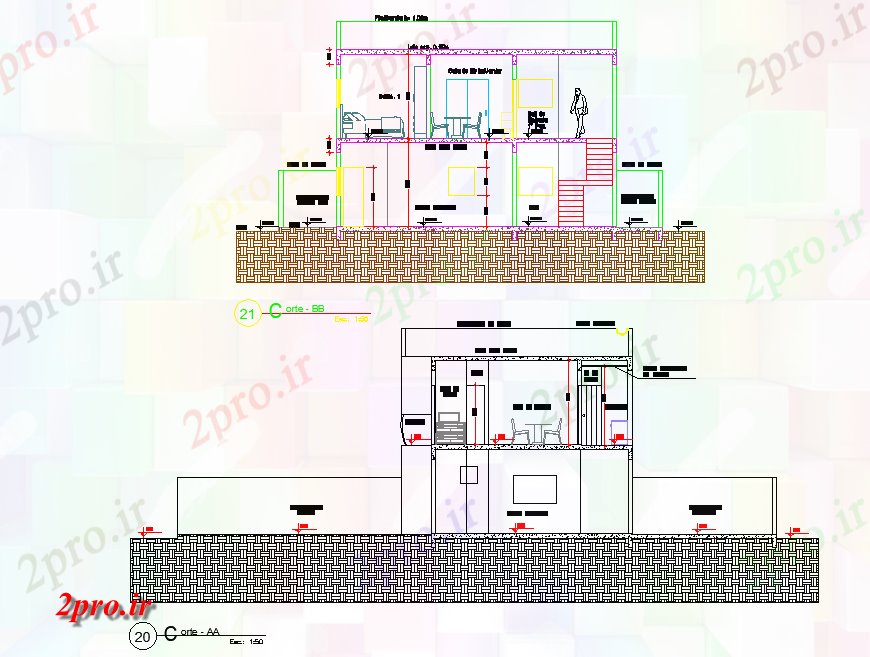 دانلود نقشه مسکونی  ، ویلایی ، آپارتمان  مدل بخش خانه اتاق را برای منافع اجتماعی  طراحی (کد45940)