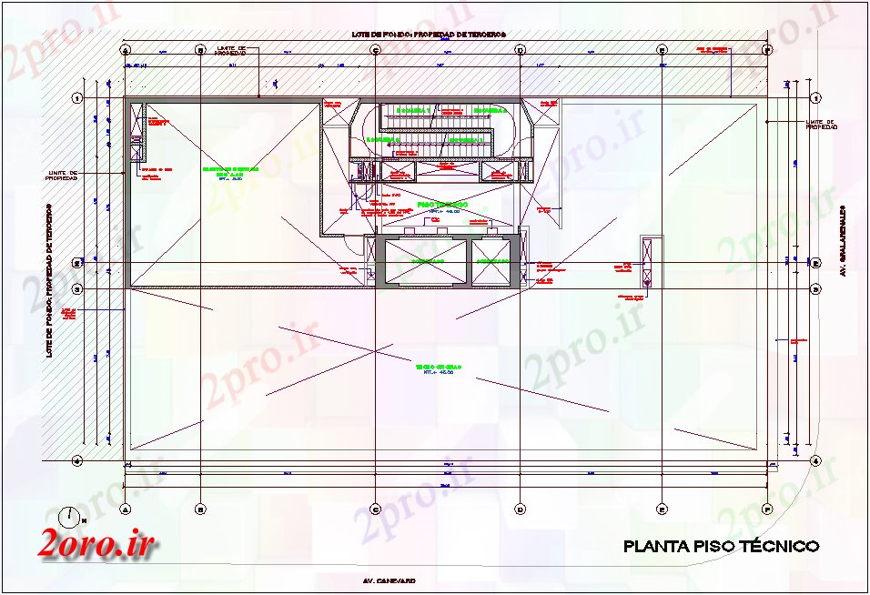 دانلود نقشه ساختمان اداری - تجاری - صنعتی طرحی طبقه فنی با طراحی دفتر (کد45947)