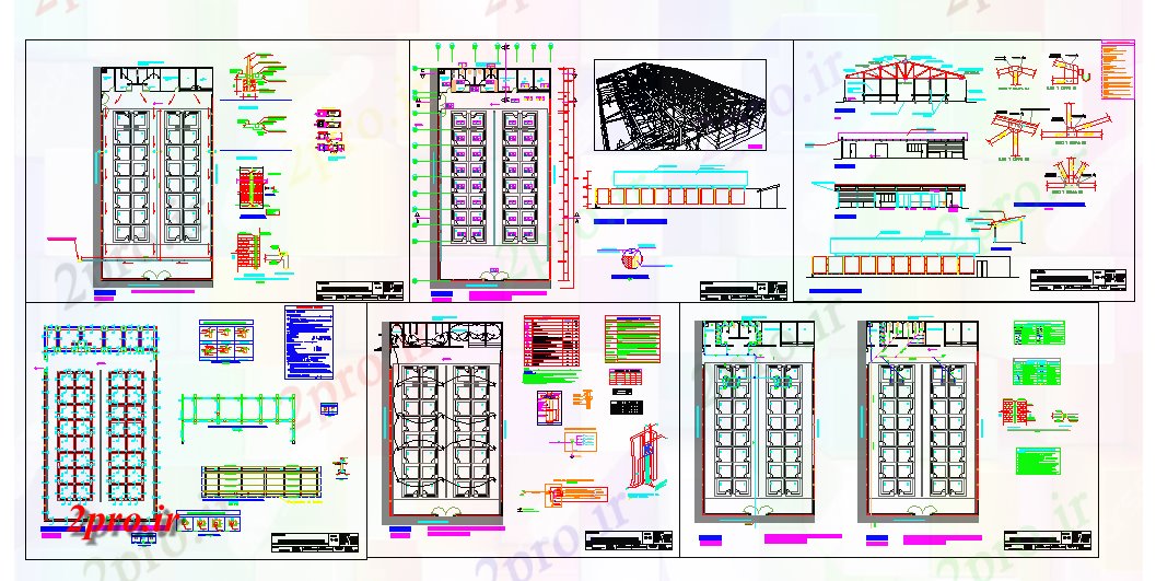دانلود نقشه هایپر مارکت  - مرکز خرید - فروشگاه خرید بخش مرکز طرحی نما و معماری طرحی  (کد45960)
