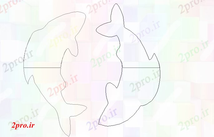 دانلود نقشه بلوک ، آرام ، نماد دلفین طرحی  جزئیات بالا (کد45969)