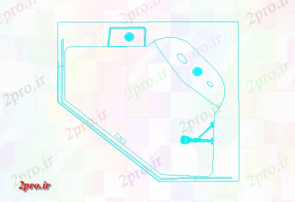 دانلود نقشه سینمای خانگی منطقه دوش و حمام جزئیات وان (کد45981)
