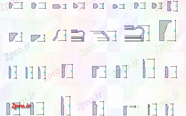 دانلود نقشه بلوک ، آرام ، نماد انواع مختلفی از چوب پرده تنظیم جزئیات (کد46003)