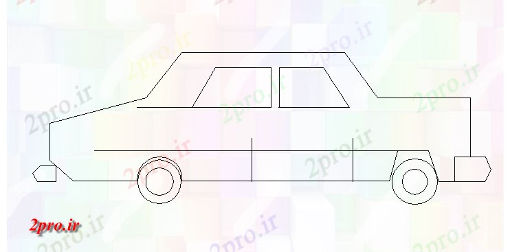 دانلود نقشه بلوک وسایل نقلیه اسباب بازی جزئیات به طرف ماشین (کد46029)
