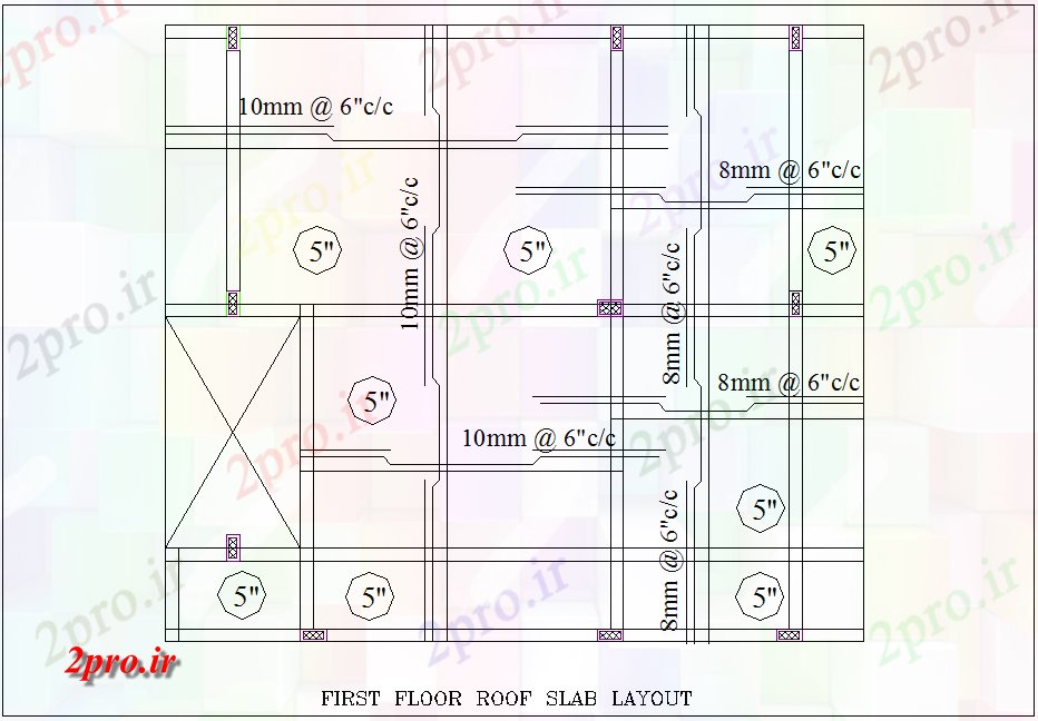 دانلود نقشه جزئیات ساخت و ساز طرحی سقف دال از طبقه اول برای تقسیم  های اداری  سرباز (کد46103)