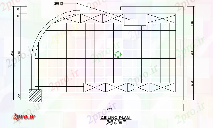 دانلود نقشه جزئیات ساخت و ساز بالای صفحه  طراحی سقف (کد46107)
