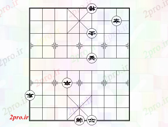 دانلود نقشه بلوک ، آرام ، نماد بلوک  شطرنج چینی (کد46119)