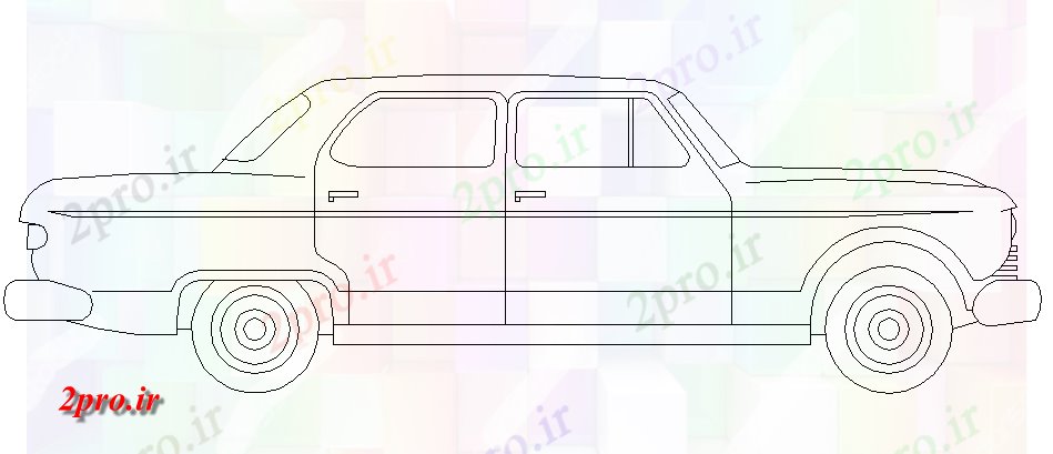 دانلود نقشه بلوک وسایل نقلیه طراحی نما جانبی خودرو (کد46153)