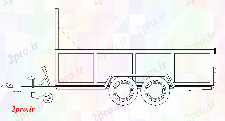 دانلود نقشه بلوک وسایل نقلیه کامیون حمل جزئیات دو بعدی  (کد46179)