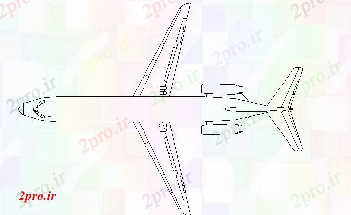 دانلود نقشه بلوک وسایل نقلیه نمای جانبی برگشت از جزئیات هواپیما (کد46332)