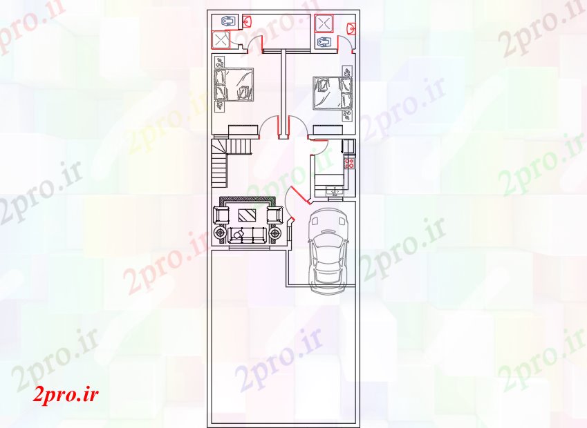 دانلود نقشه مسکونی  ، ویلایی ، آپارتمان  طراحی معماری خانه (کد46339)