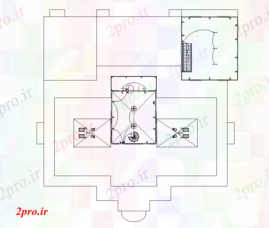 دانلود نقشه طراحی داخلی طرحی ساختمان و جزئیات نصب و راه اندازی الکتریکی  دو بعدی   چیدمان (کد46449)