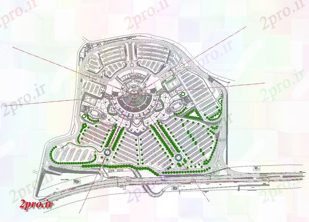 دانلود نقشه برنامه ریزی شهری منطقه مسکونی طرحی جزئیات  دو بعدی   (کد46463)