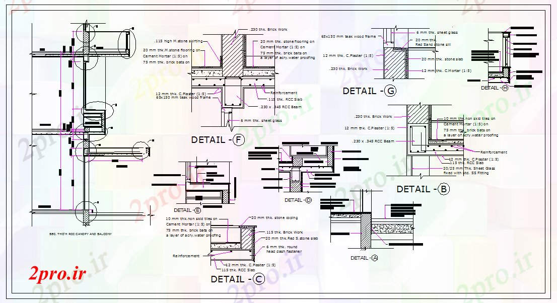 دانلود نقشه پلان مقطعی طراحی سازه (کد46498)